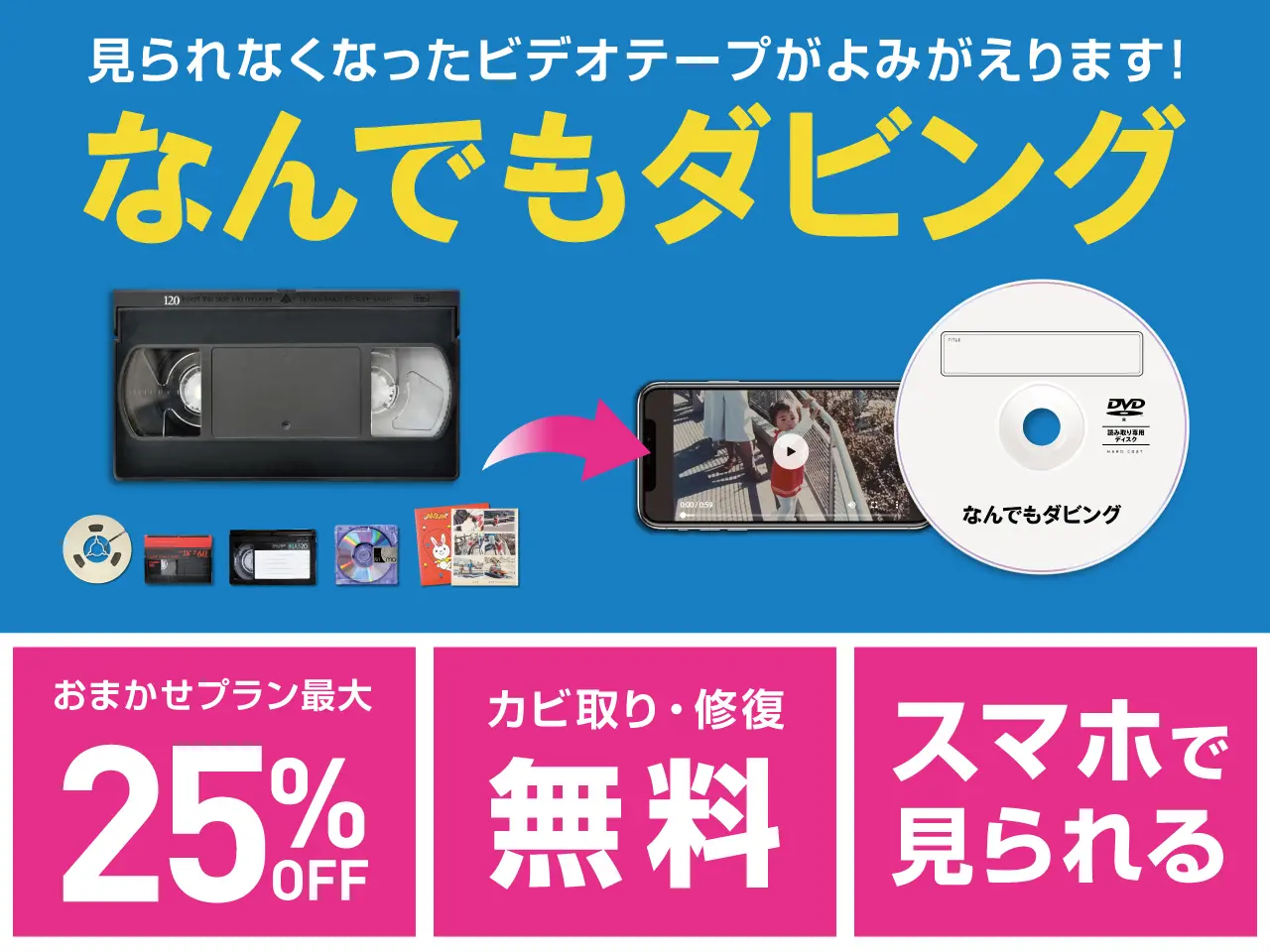なんでもダビングいつでも最大25%OFF